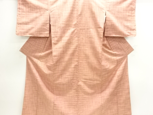 JAPANESE KIMONO / UNUSED / TSUMUGI / WOVEN GRID